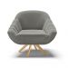 Poltrona Giratória Giovana Suede Grafite Base Madeira MA30 - D'Rossi