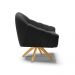Poltrona Giratória Giovana Suede Preto Base Madeira MA30 - D'Rossi