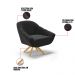 Poltrona Giratória Giovana Suede Preto Base Madeira MA30 - D'Rossi