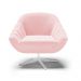 Poltrona Giratória Giovana Suede Rosa Bebê Base Cromada - D'Rossi