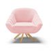 Poltrona Giratória Giovana Suede Rosa Bebê Base Madeira MA30 - D'Rossi