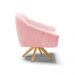 Poltrona Giratória Giovana Suede Rosa Bebê Base Madeira MA30 - D'Rossi