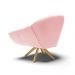 Poltrona Giratória Giovana Suede Rosa Bebê Base Madeira MA30 - D'Rossi