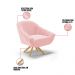 Poltrona Giratória Giovana Suede Rosa Bebê Base Madeira MA30 - D'Rossi