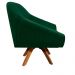 Poltrona Giratória Giovana Suede Verde Base Madeira MM30 D'Rossi