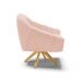 Poltrona Giratória Giovana Veludo Rosê Base Madeira MA30 - D'Rossi