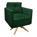 Poltrona Giratória Luisa Suede Verde Base de Madeira MA30 - D'Rossi