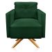 Poltrona Giratória Luisa Suede Verde Base de Madeira MA30 - D'Rossi