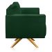 Poltrona Giratória Luisa Suede Verde Base de Madeira MA30 - D'Rossi
