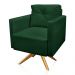 Poltrona Giratória Luisa Suede Verde Base de Madeira MA30 - D'Rossi