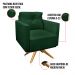 Poltrona Giratória Luisa Suede Verde Base de Madeira MA30 - D'Rossi