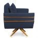 Poltrona Giratória Mari Suede Azul Marinho Base de Madeira MA30 - D'Rossi