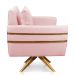 Poltrona Giratória Mari Suede Rosa Bebê Base de Madeira MA30 - D'Rossi