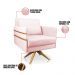 Poltrona Giratória Mari Suede Rosa Bebê Base de Madeira MA30 - D'Rossi