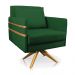 Poltrona Giratória Mari Suede Verde Base de Madeira MA30 - D'Rossi