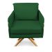 Poltrona Giratória Mari Suede Verde Base de Madeira MA30 - D'Rossi