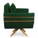 Poltrona Giratória Mari Suede Verde Base de Madeira MA30 - D'Rossi