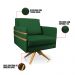 Poltrona Giratória Mari Suede Verde Base de Madeira MA30 - D'Rossi