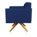 Poltrona Giratória Marisa Suede Azul Marinho Base Madeira MA30 D'Rossi