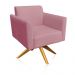 Poltrona Giratória Marisa Suede Rose Base Madeira MA30 D'Rossi
