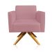 Poltrona Giratória Marisa Suede Rose Base Madeira MA30 D'Rossi