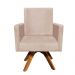 Poltrona Giratória Nina Suede Base Madeira MM30 D'Rossi