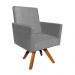Poltrona Giratória Nina Suede Grafite Base Madeira MM30 D'Rossi