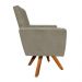 Poltrona Giratória Nina Suede Marrom Rato Base Madeira MM30 D'Rossi