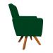 Poltrona Giratória Nina Suede Verde Base Madeira MM30 D'Rossi