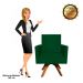 Poltrona Giratória Nina Suede Verde Base Madeira MM30 D'Rossi
