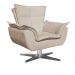 Poltrona Giratória Opala Suede Bege Base Estrela Cromada D'Rossi