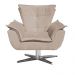 Poltrona Giratória Opala Suede Bege Base Estrela Cromada D'Rossi