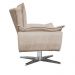Poltrona Giratória Opala Suede Bege Base Estrela Cromada D'Rossi