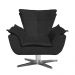 Poltrona Giratória Opala Suede Preto Base Estrela Cromada D'Rossi
