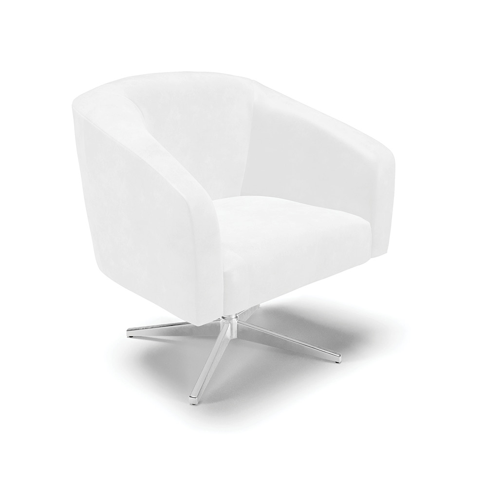 Poltrona Giratória Stella Corano Base Cromada - D'Rossi