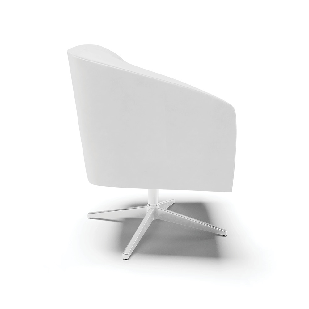 Poltrona Giratória Stella Corano Branco Base Cromada - D'Rossi
