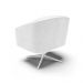 Poltrona Giratória Stella Corano Branco Base Cromada - D'Rossi