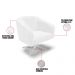 Poltrona Giratória Stella Corano Branco Base Cromada - D'Rossi
