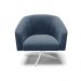 Poltrona Giratória Stella Suede Azul Marinho Base Cromada - D'Rossi