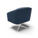 Poltrona Giratória Stella Suede Azul Marinho Base Cromada - D'Rossi