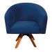 Poltrona Giratória Stella Suede Azul Marinho Base Madeira MM30 - D'Rossi