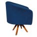 Poltrona Giratória Stella Suede Azul Marinho Base Madeira MM30 - D'Rossi