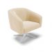 Poltrona Giratória Stella Suede Bege Base Cromada - D'Rossi