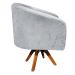 Poltrona Giratória Stella Suede Cinza Base Madeira MM30 - D'Rossi