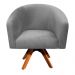 Poltrona Giratória Stella Suede Grafite Base Madeira MM30 - D'Rossi