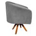 Poltrona Giratória Stella Suede Grafite Base Madeira MM30 - D'Rossi