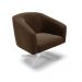Poltrona Giratória Stella Suede Marrom Base Cromada - D'Rossi