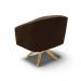 Poltrona Giratória Stella Suede Marrom Base Madeira MA30 - D'Rossi