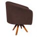 Poltrona Giratória Stella Suede Marrom Base Madeira MM30 - D'Rossi