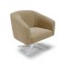 Poltrona Giratória Stella Suede Marrom Rato Base Cromada - D'Rossi